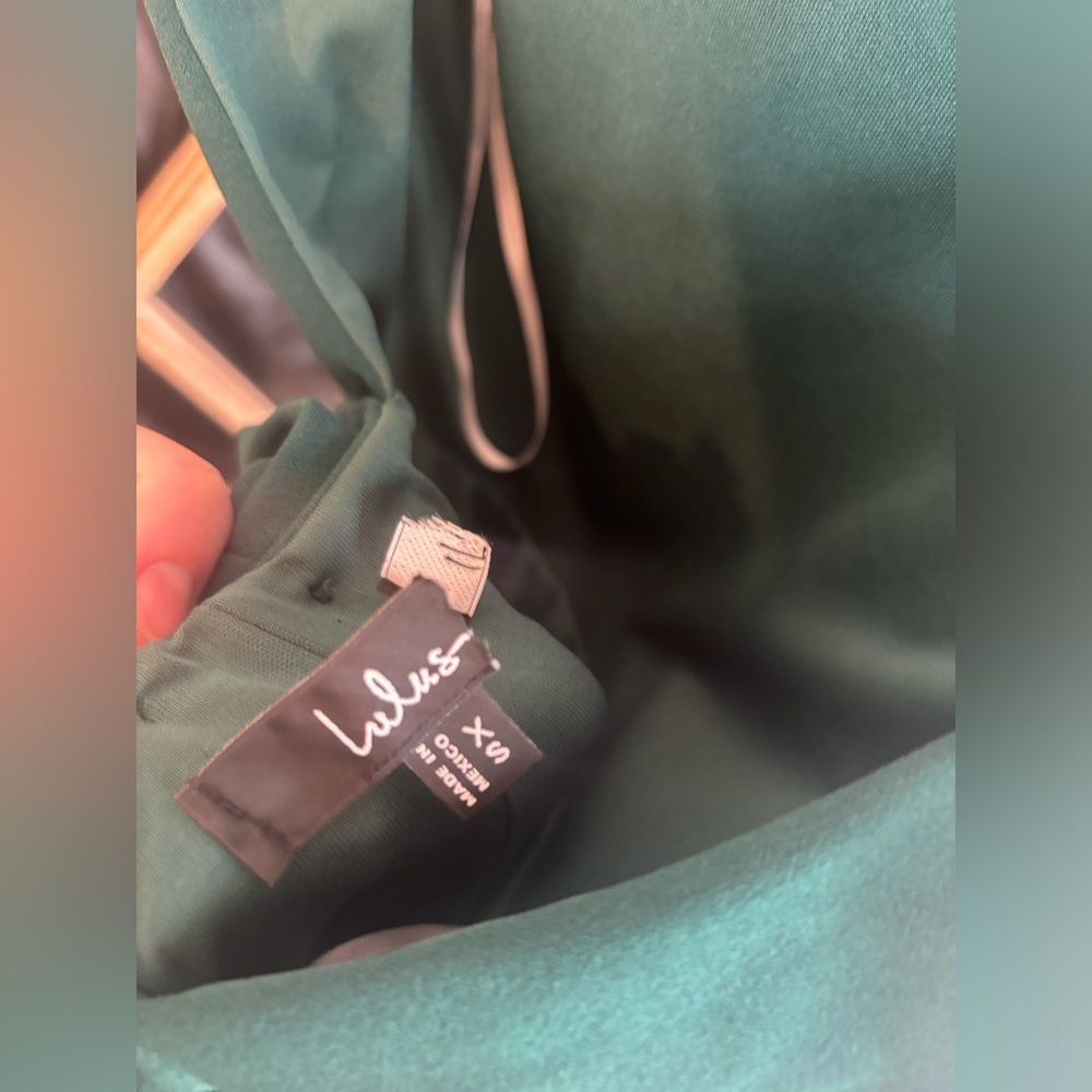 Lulus Current Exquisite Refinement Emerald Backless Bow Ruffled Maxi Dress - Picture 14 of 16